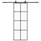 Vidaxl schuifdeur met beslagset 76x205 cm esg glas zwart