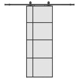 Vidaxl schuifdeur met beslagset 76x205 cm esg glas zwart