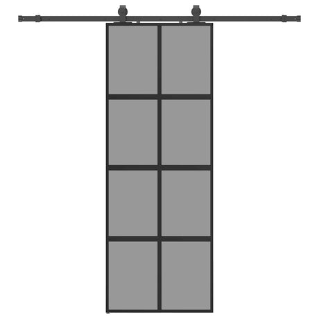 Vidaxl schuifdeur met beslagset 76x205 cm gehard glas zwart