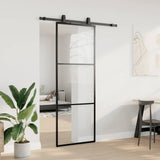 Vidaxl schuifdeur met beslagset 76x205 cm esg glas zwart