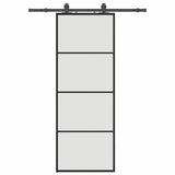 Vidaxl schuifdeur met beslagset 76x205 cm esg glas zwart
