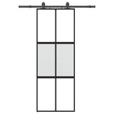 Vidaxl schuifdeur met beslagset 76x205 cm gehard glas zwart