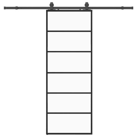 Vidaxl schuifdeur met beslagset 76x205 cm esg glas zwart