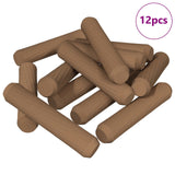 Vidaxl houten dowels 12 pcs bruin ø8 x 35 mm massief hout