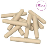 Vidaxl houten dowels 12 pcs bruin ø8 x 50 mm massief hout