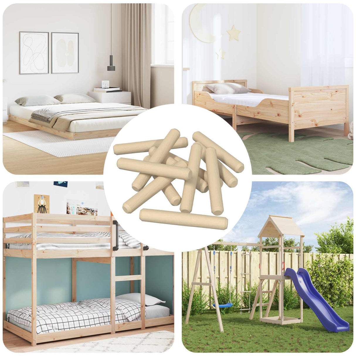 Vidaxl houten dowels 12000 pcs bruin massief hout