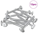 Vidaxl houten schroeven 12 pcs zilver m6 x 70 mm staal