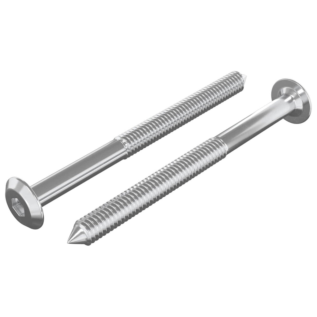 Vidaxl meubelschroeven 2 pcs zilver m6 x 70 mm staal