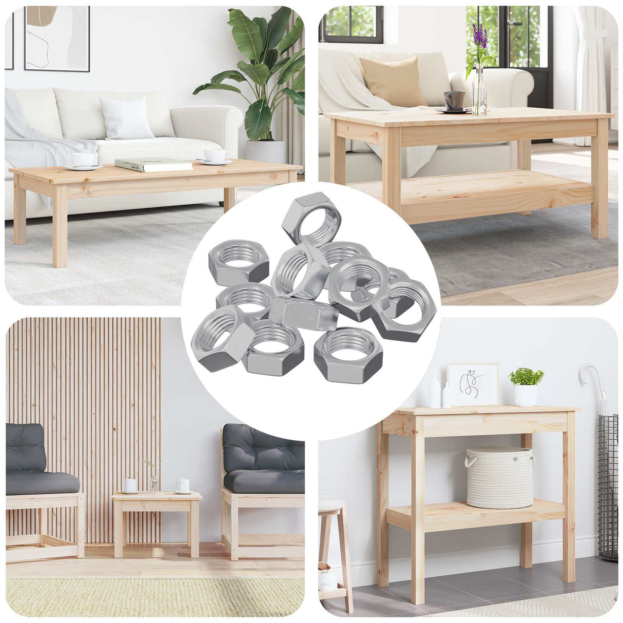 Vidaxl zeshoekige moeren 12 pcs zilver m6 ijzer