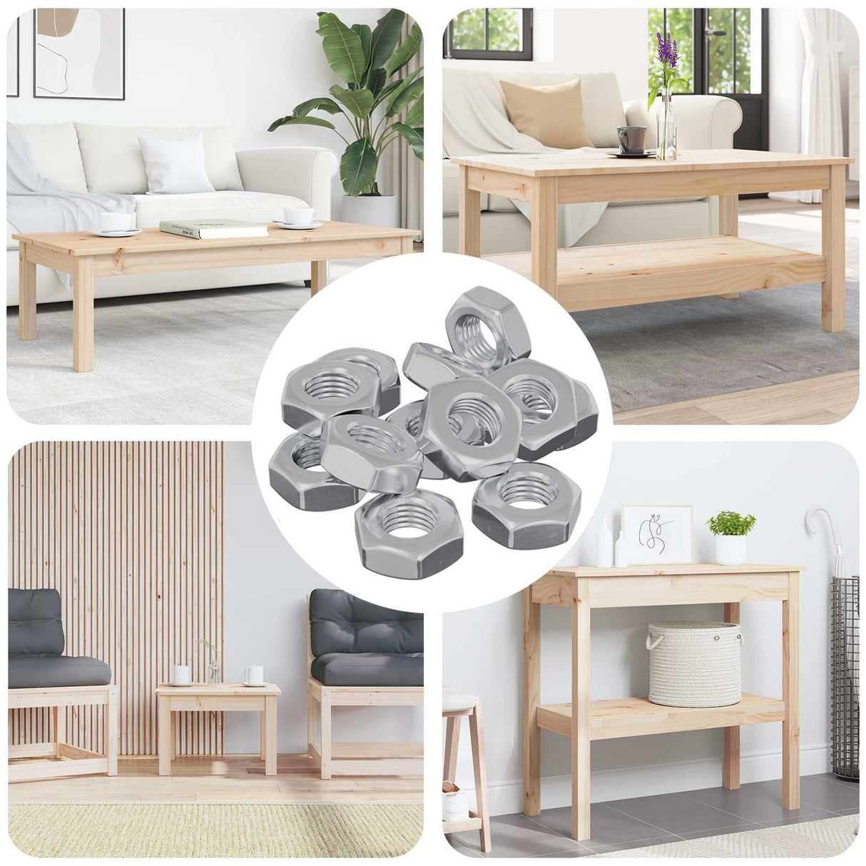 Vidaxl zeshoekige moeren 3600 pcs zilver ijzer