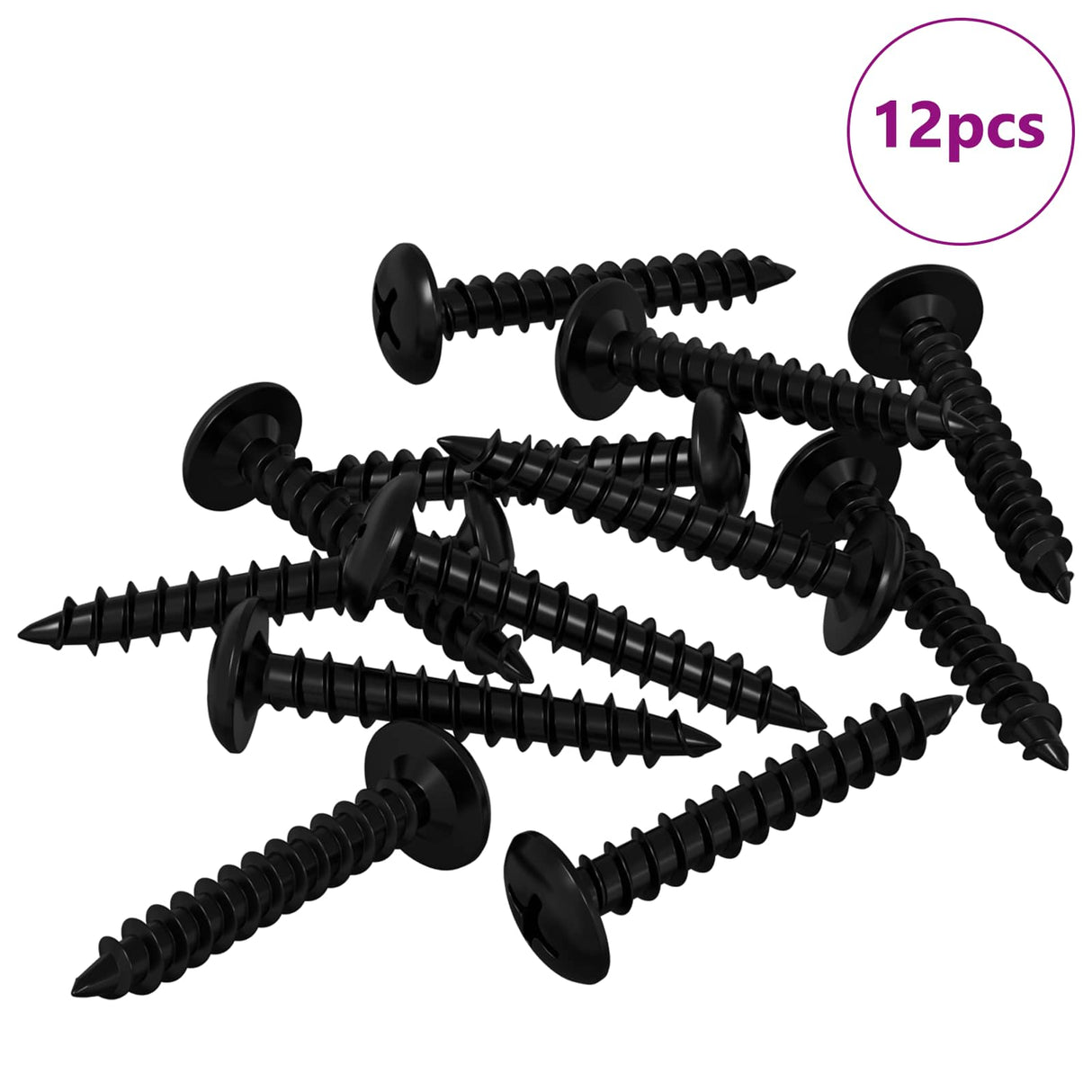 Vidaxl zelftappende nagel 12 pcs zwart 4 x 25 mm staal