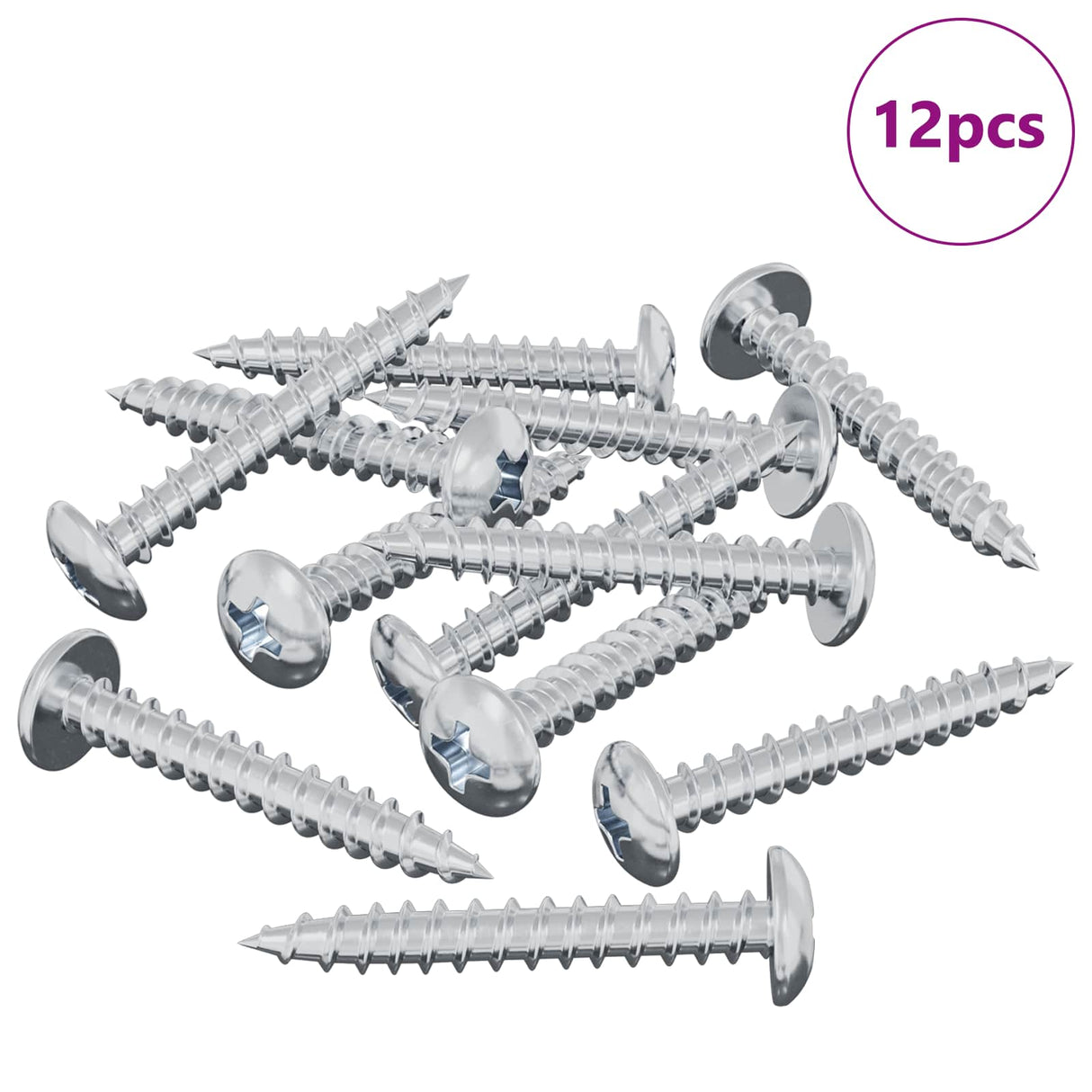 Vidaxl houten schroef 12 pcs zilver m4 x 28 mm ijzer
