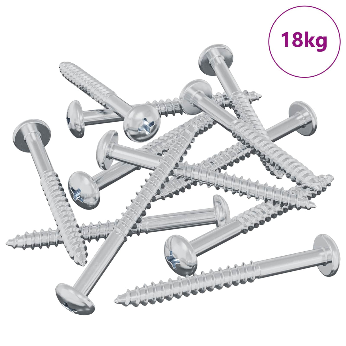 Vidaxl houten schroef 3273 pcs zilver 9,8 x 53 mm staal