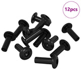 Vidaxl moffenmoeren 12 pcs zwart m4 x 14,5 mm ijzer