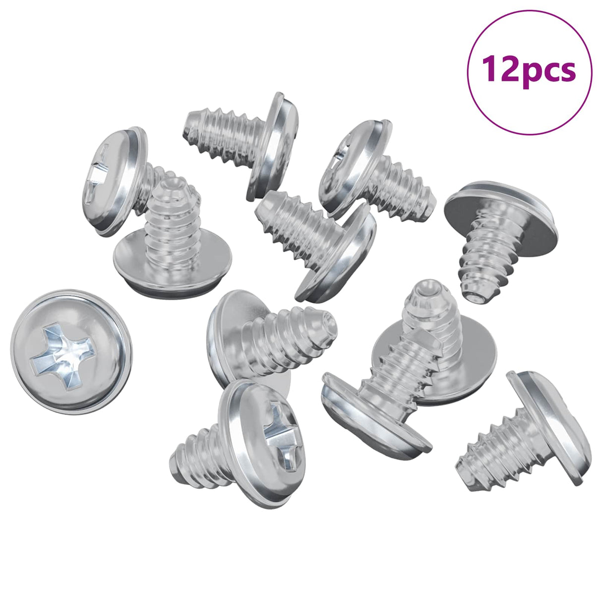 Vidaxl vergrendelingsschroeven 12 pcs zilver m4 x 5 mm ijzer