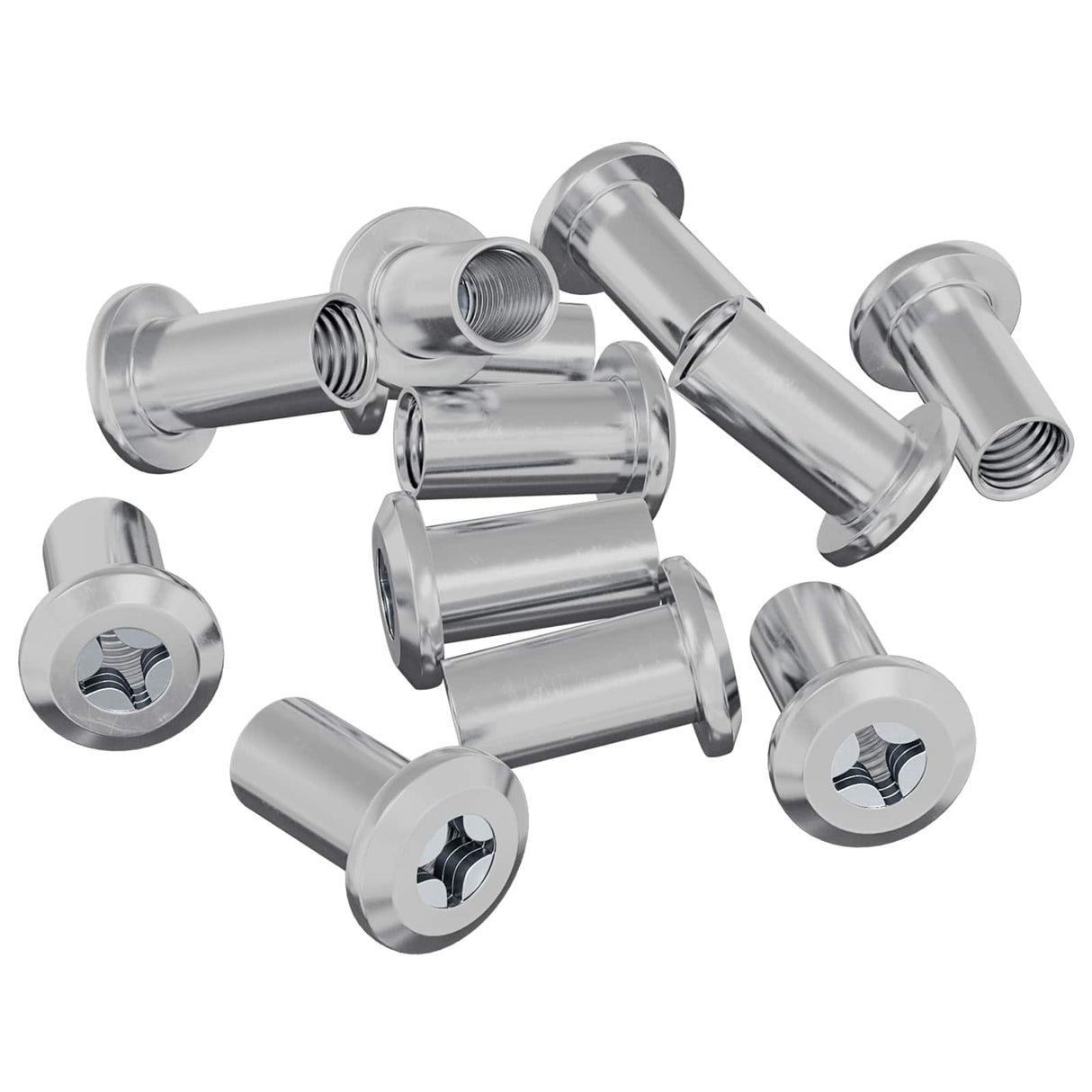 Vidaxl slotmoer 2857 pcs nikkel staal