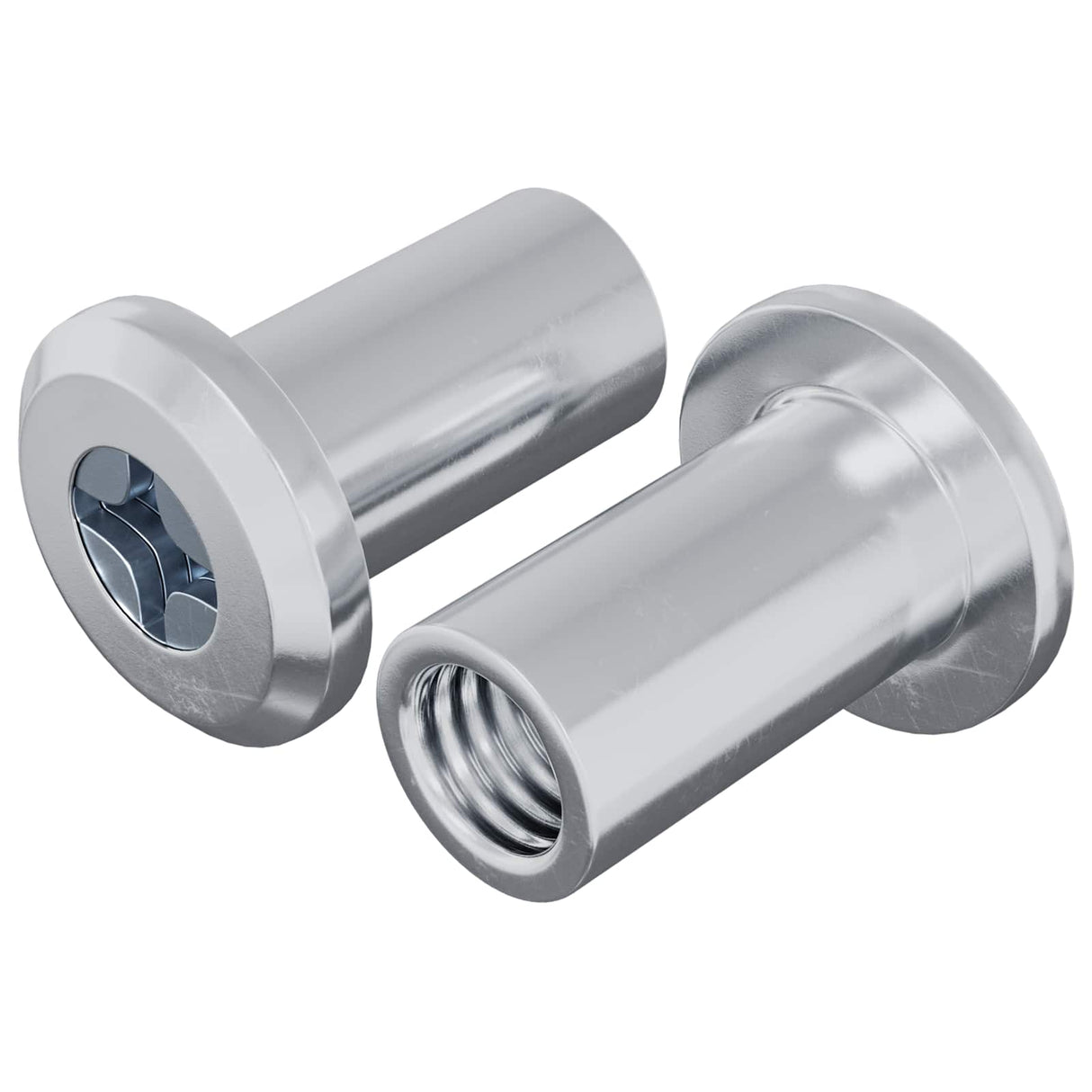 Vidaxl slotmoer 2 pcs zilver m6 x 15 mm staal