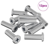 Vidaxl slotmoer 12 pcs zilver m6 x 15 mm staal