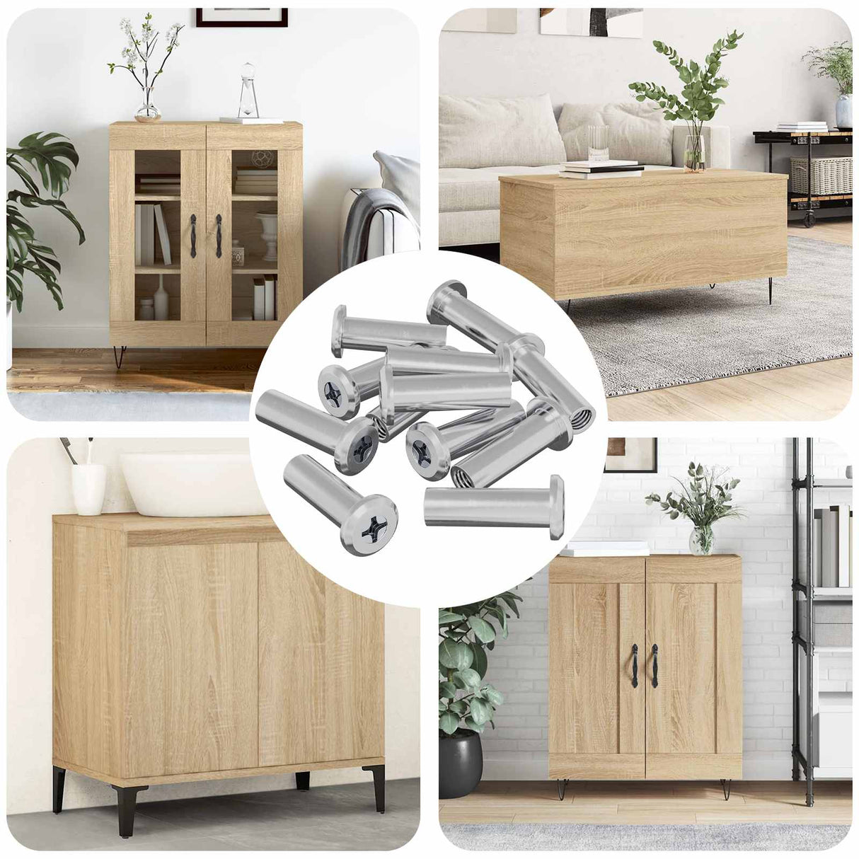 Vidaxl slotmoer 2857 pcs zilver staal