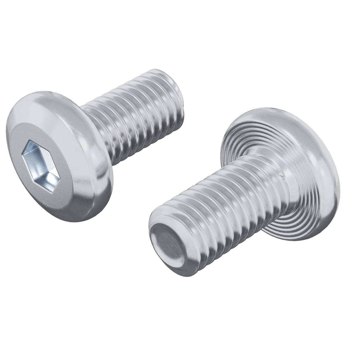 Vidaxl slotschroef effen 2 pcs zilver m6 x 12 mm staal