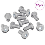 Vidaxl slotschroef effen 12 pcs zilver m6 x 12 mm staal