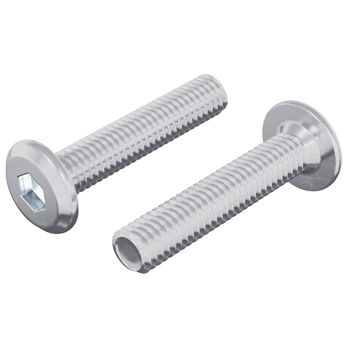 Vidaxl slotschroef effen 2 pcs zilver m6 x 30 mm staal