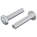 Vidaxl slotschroef effen 2 pcs zilver m6 x 30 mm staal