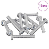 Vidaxl slotschroef effen 12 pcs zilver m6 x 35 mm staal
