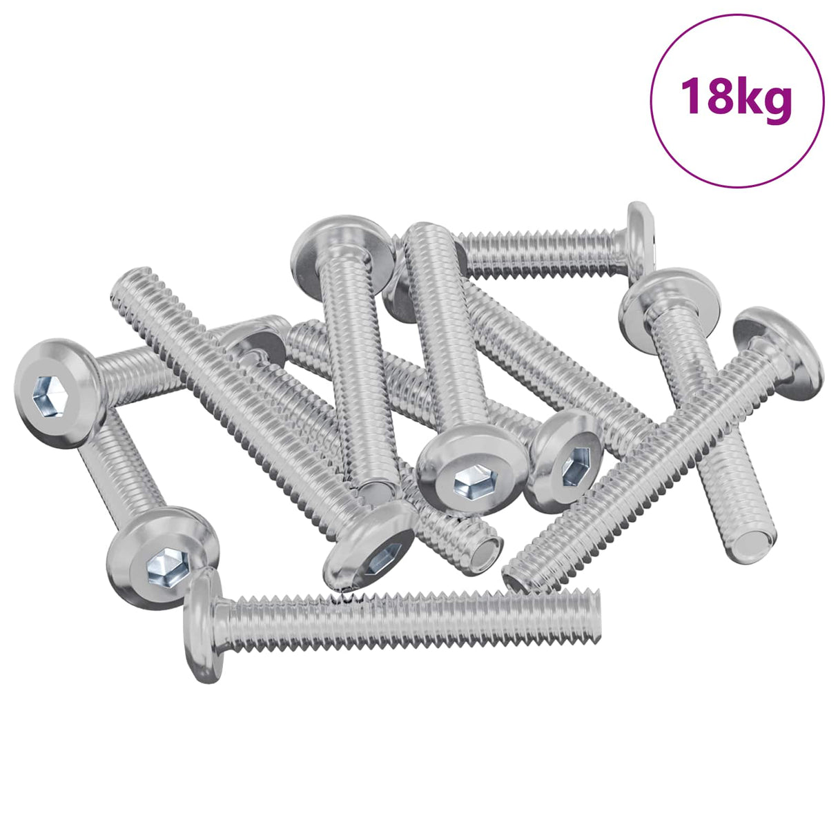 Vidaxl slotschroef effen 2514 pcs zilver staal