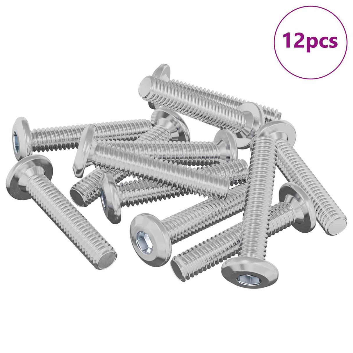 Vidaxl vergrendelingsschroef 12 pcs zilver m6 x 35 mm staal