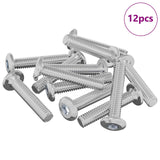 Vidaxl vergrendelingsschroef 12 pcs zilver m6 x 35 mm staal