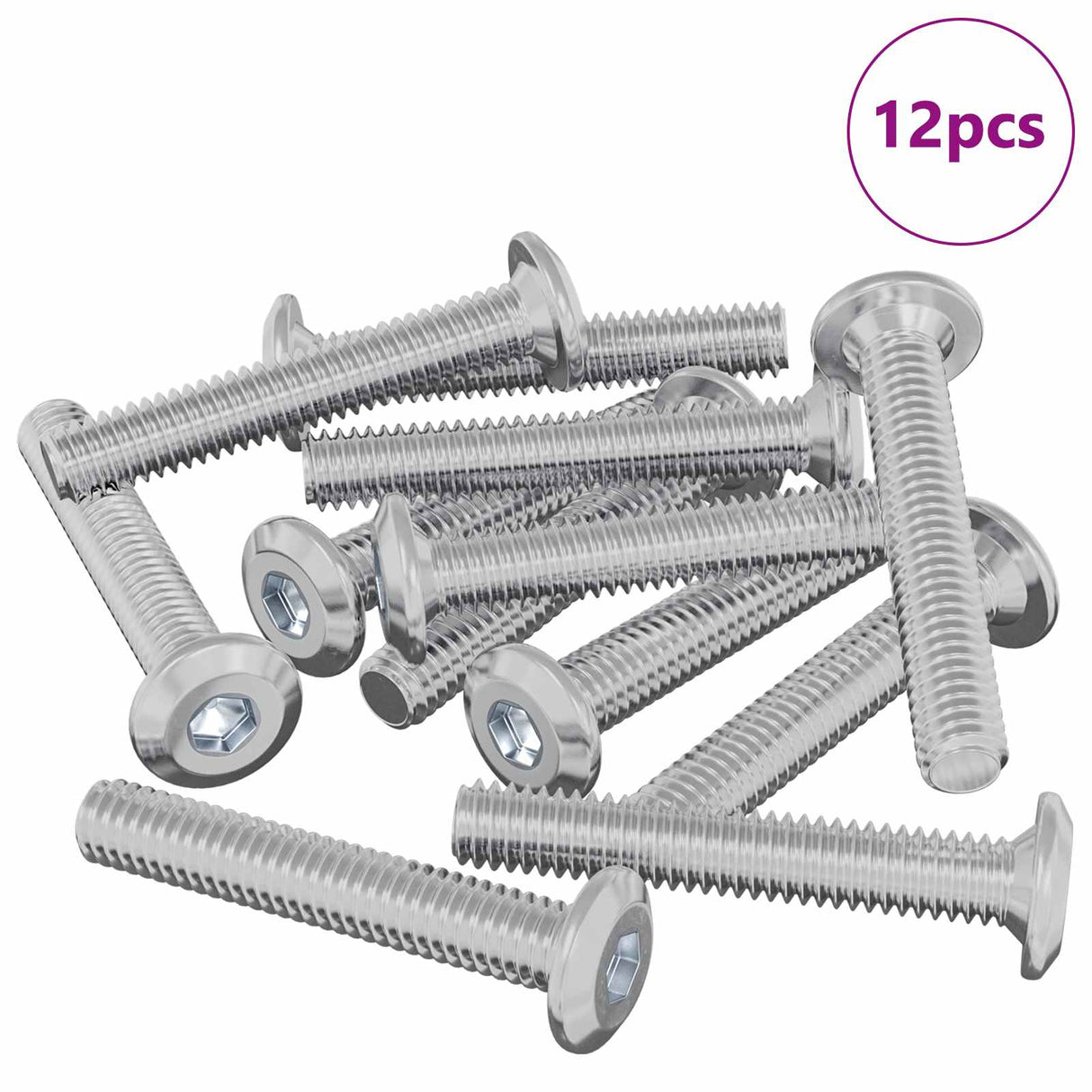 Vidaxl vergrendelingsschroef 12 pcs zilver m6 x 35 mm staal