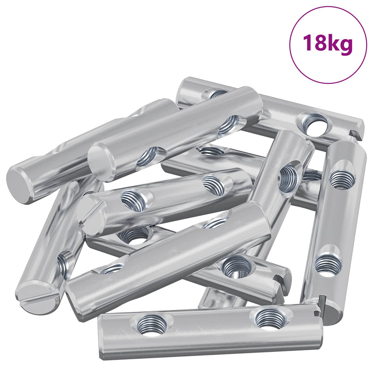 Vidaxl moer 413 pcs verzinkt 60 x 12 mm ijzer