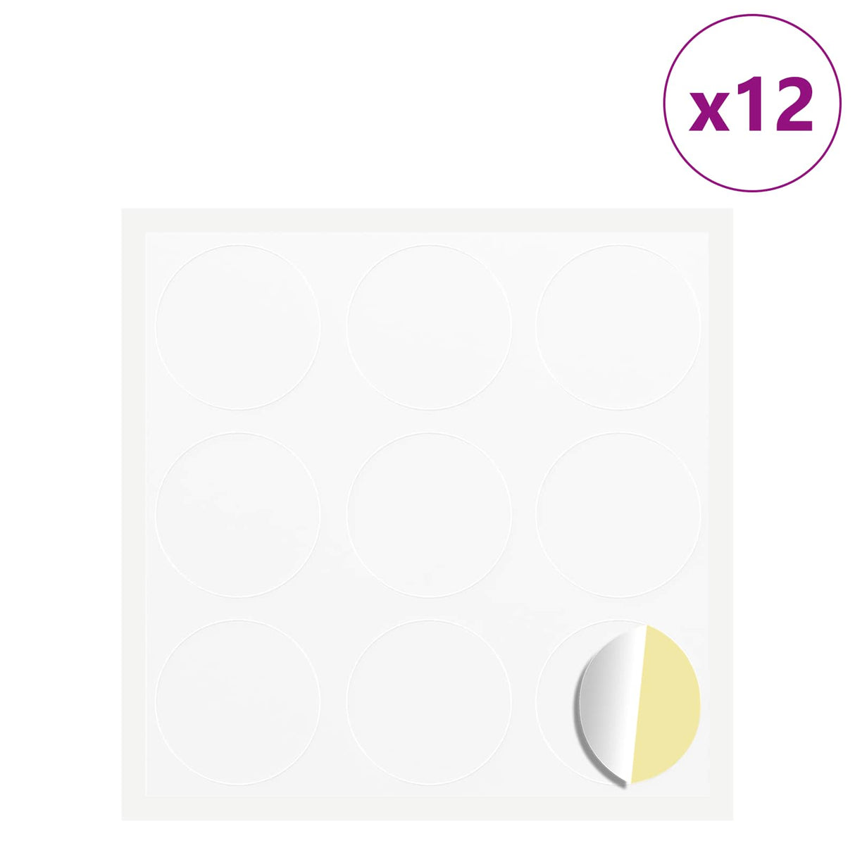 Vidaxl sticker 12 pcs wit ø 20 x 0,5 mm papier