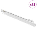 Vidaxl ladegeleider 12 pcs wit 300 mm staal