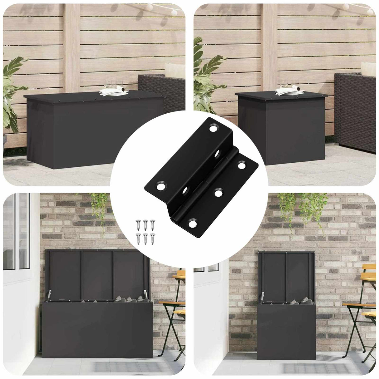 Vidaxl scharnier 537 pcs zwart 38 x 17 x 60 mm ijzer