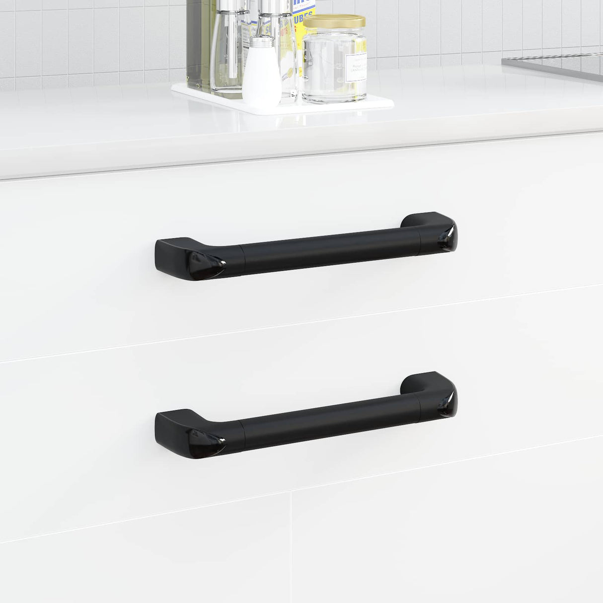 Vidaxl handvat effen 12 pcs zwart 380 x 34 x 85 mm aluminium en pp