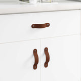 Vidaxl kast handvatten 2 pcs bruin 140 x 25 x 2,3 mm pu