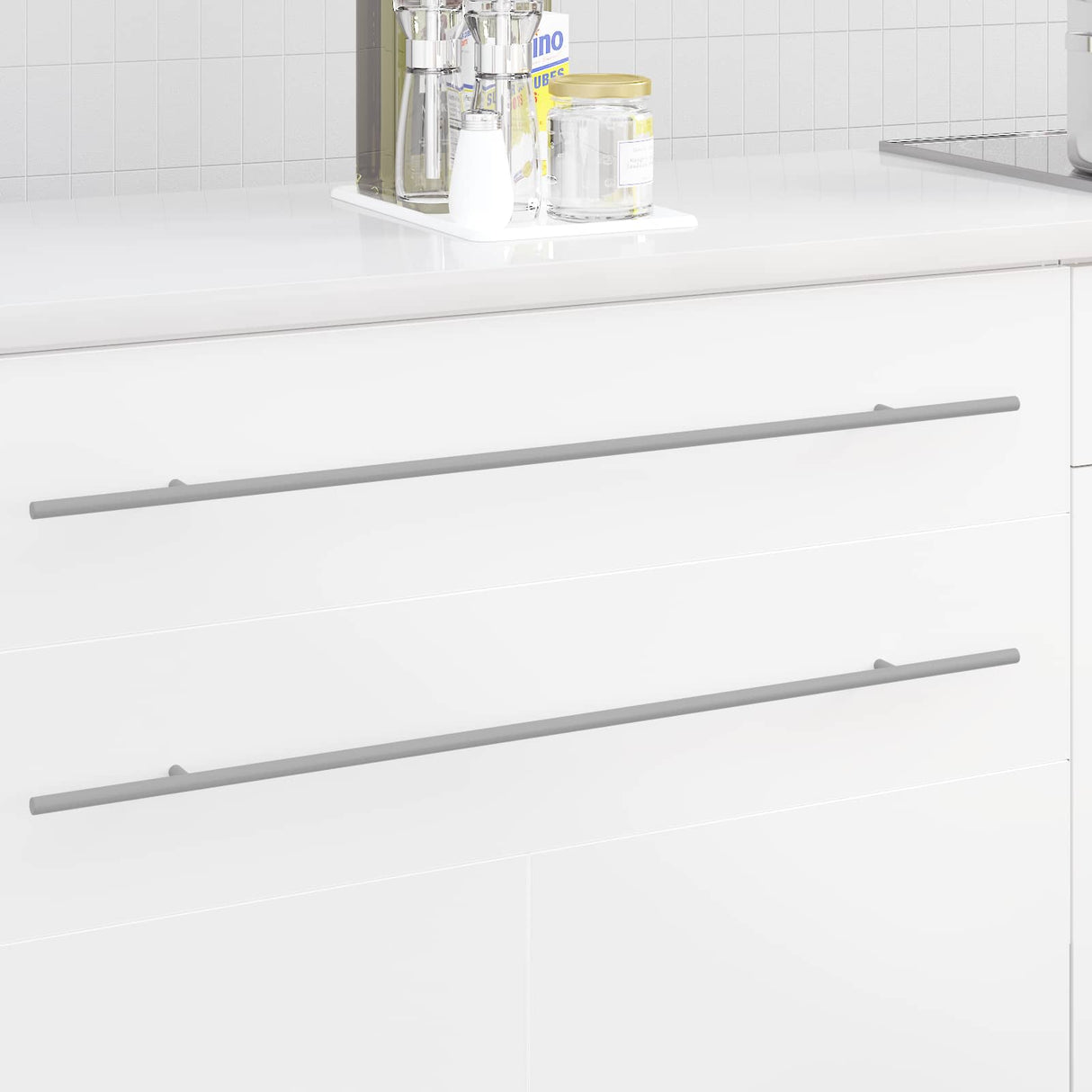 Vidaxl kasthandgreep 2 pcs zilver 800 mm roestvrij staal