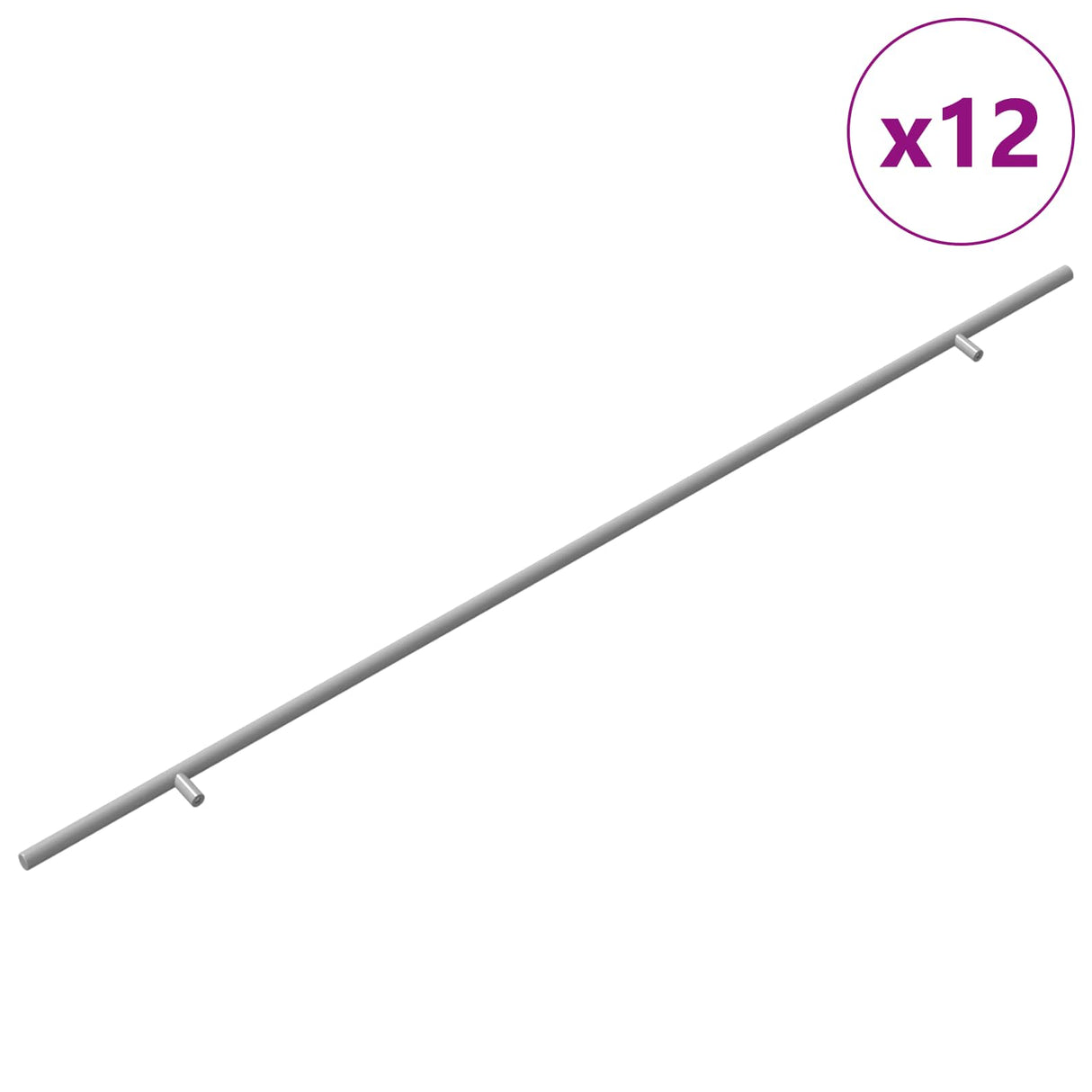 Vidaxl kasthandgreep 12 pcs zilver 900 mm roestvrij staal