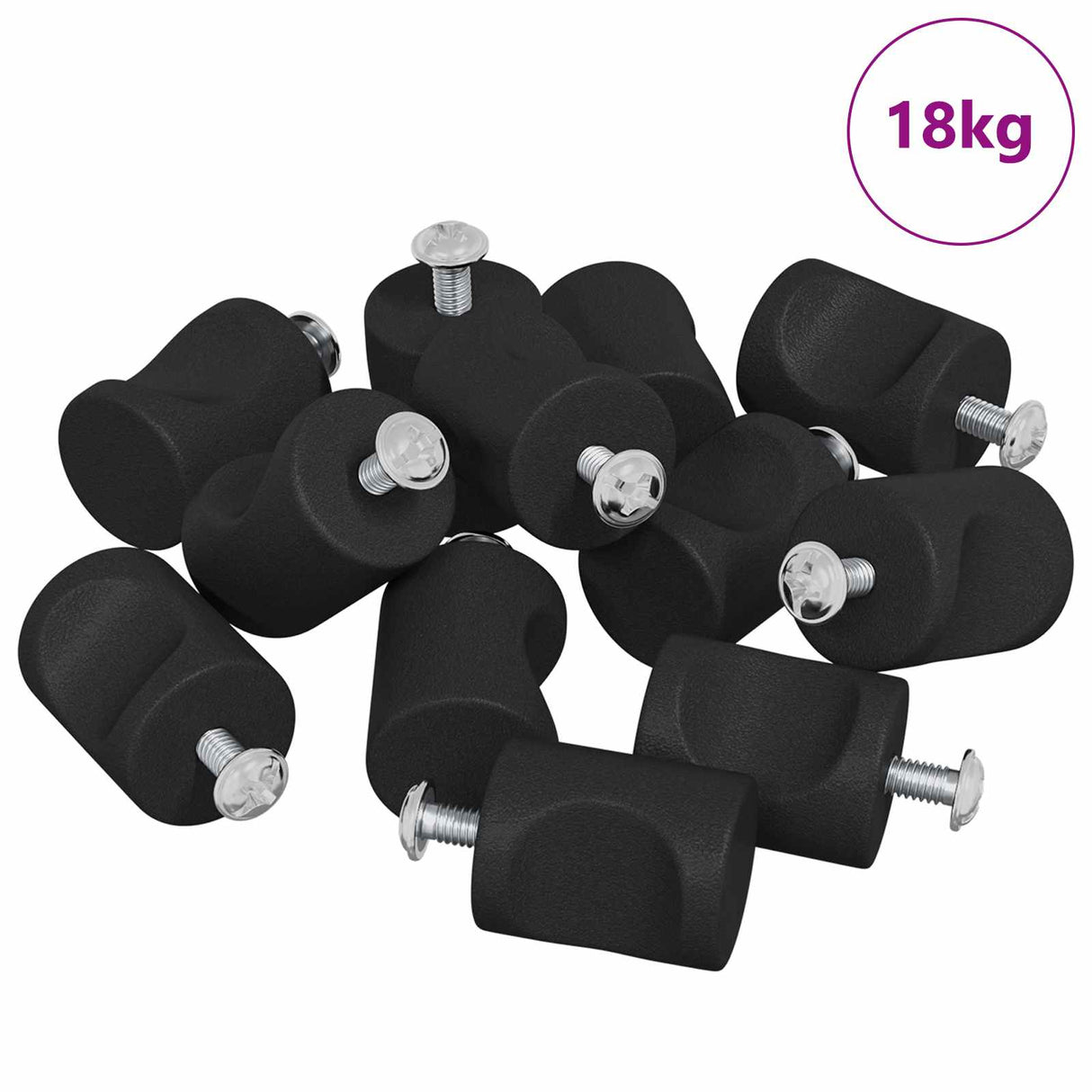 Vidaxl kastknoppen 968 pcs zwart ijzer