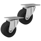 Vidaxl zwenkwiel 2 pcs zilver 60 x 60 x 50 mm ijs en nylon