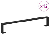 Vidaxl meubelpoten 12 pcs zwart 596 x 40,5 x 100 mm ijzer