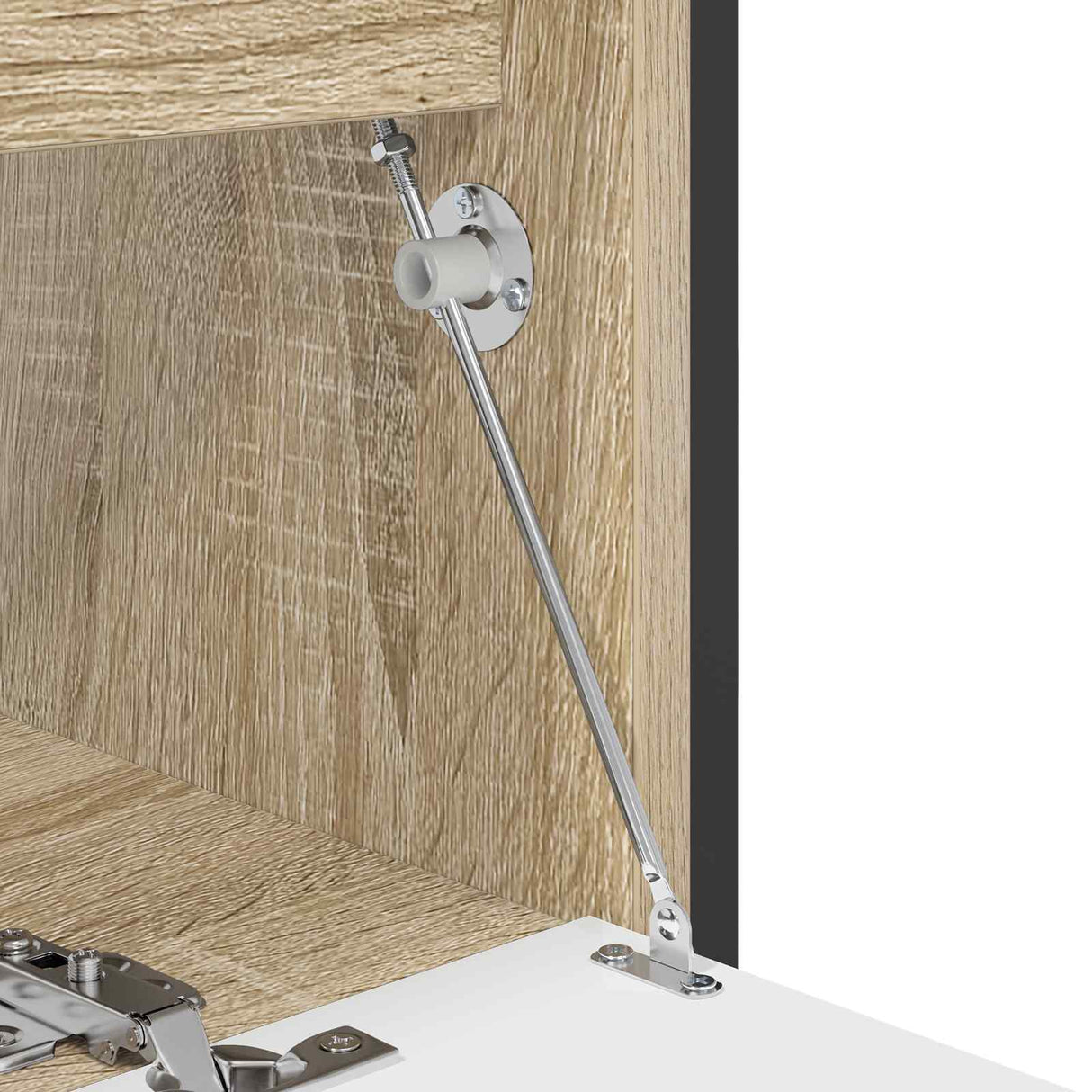 Vidaxl deksel ondersteunend scharnier 2 pcs zilver 194 x 36 x 18 mm
