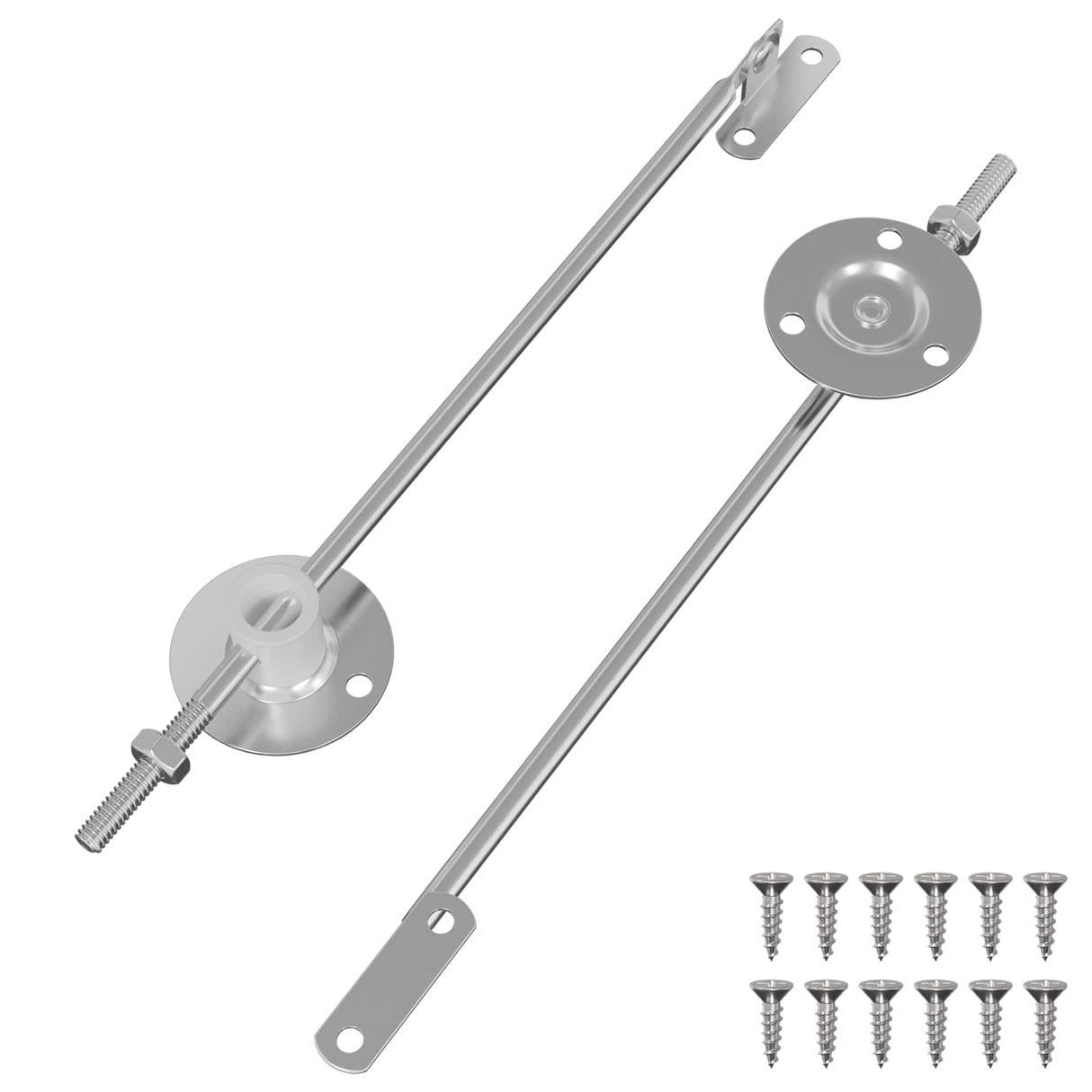Vidaxl deksel ondersteunend scharnier 2 pcs zilver 194 x 36 x 18 mm
