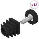 Vidaxl meubel levelers verstelbaar 12 pcs zwart m6 pp