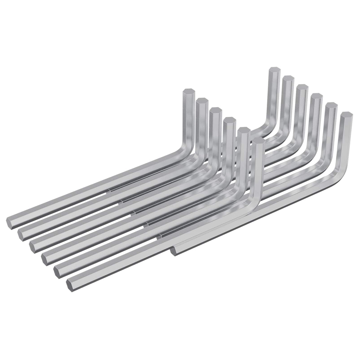 Vidaxl zeskantsleutel 12 pcs zilver 32 x 86 mm staal