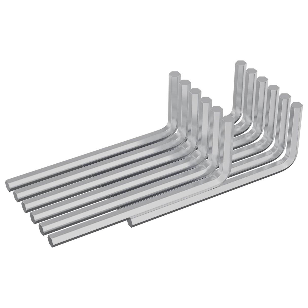 Vidaxl zeskantsleutel 2118 pcs zilver 32 x 86 mm staal