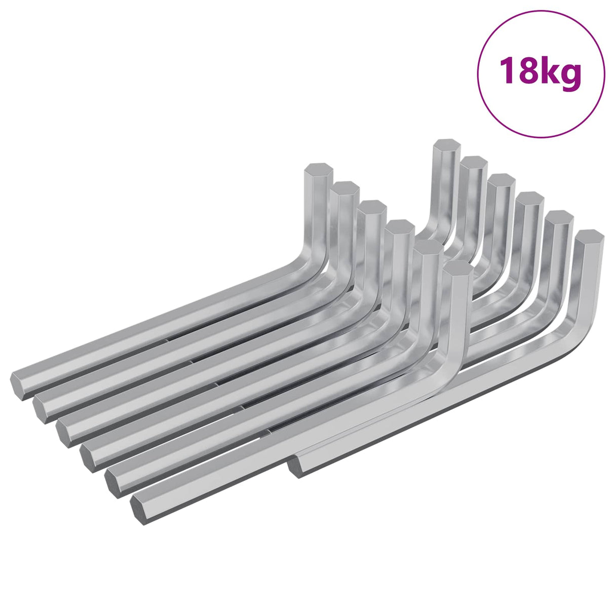 Vidaxl zeskantsleutel 1800 pcs zilver 32 x 86 mm staal