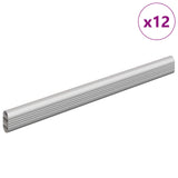 Vidaxl kaststaaf 12 pcs zilver 764 x 15 x 29 mm aluminium legering